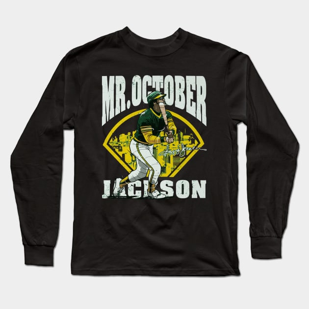 Reggie Jackson Oakland Mr. October Field Long Sleeve T-Shirt by danlintonpro